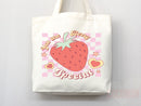 Strawberry Tote Bag Strawberry Lover Gift Spring Tote Shopper Summer Bag Eco Friendly Bag Reusable Grocery Tote Cute Tote Farmers Market Bag