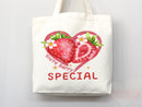 Strawberry Tote Bag Strawberry Lover Gift Spring Tote Shopper Summer Bag Eco Friendly Bag Reusable Grocery Tote Cute Tote Farmers Market Bag