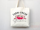 Strawberry Tote Bag Strawberry Lover Gift Spring Tote Shopper Summer Bag Eco Friendly Bag Reusable Grocery Tote Cute Tote Farmers Market Bag