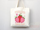 Strawberry Tote Bag Strawberry Lover Gift Spring Tote Shopper Summer Bag Eco Friendly Bag Reusable Grocery Tote Cute Tote Farmers Market Bag