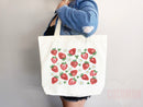 Strawberry Tote Bag Strawberry Lover Gift Spring Tote Shopper Summer Bag Eco Friendly Bag Reusable Grocery Tote Cute Tote Farmers Market Bag