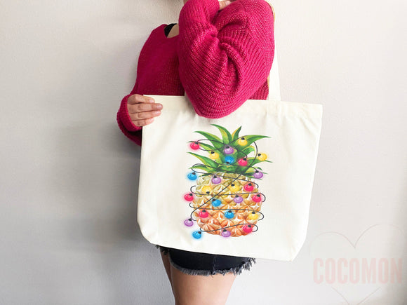 Pineapple Tote Bag Pineapple Lover Gift Spring Tote Shopper Summer Bag Eco Friendly Bag Reusable Grocery Tote Cute Tote Farmers Market Bag