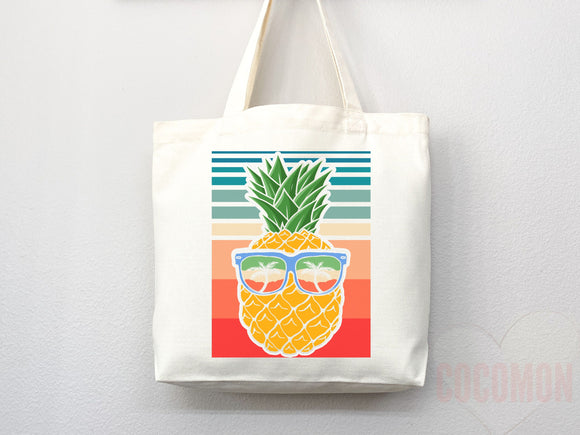 Beach Bag Pineapple Tote Bag Beach Tote Bag Pineapple Lover Gift Spring Tote Shopper Summer Tote Bag Eco Friendly Bag Reusable Grocery Bag