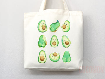Cute Avocado Tote Bag Avocado Lover Gift Spring Tote Shopper Summer Bag Eco Friendly Bag Reusable Grocery Tote Cute Tote Farmers Market Bag