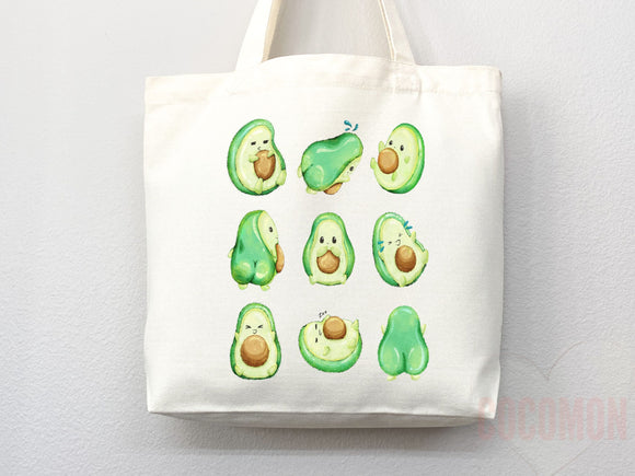 Cute Avocado Tote Bag Avocado Lover Gift Spring Tote Shopper Summer Bag Eco Friendly Bag Reusable Grocery Tote Cute Tote Farmers Market Bag