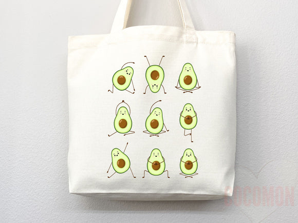 Cute Avocado Tote Bag Avocado Lover Gift Spring Tote Shopper Summer Bag Eco Friendly Bag Reusable Grocery Tote Cute Tote Farmers Market Bag