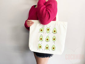 Cute Avocado Tote Bag Avocado Lover Gift Spring Tote Shopper Summer Bag Eco Friendly Bag Reusable Grocery Tote Cute Tote Farmers Market Bag