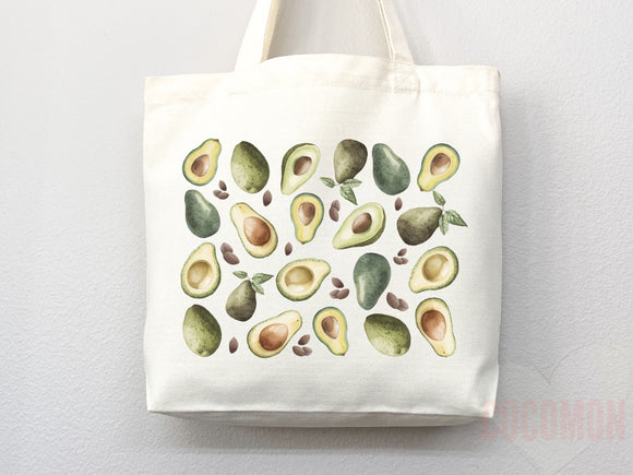 Cute Avocado Tote Bag Avocado Lover Gift Spring Tote Shopper Summer Bag Eco Friendly Bag Reusable Grocery Tote Cute Tote Farmers Market Bag