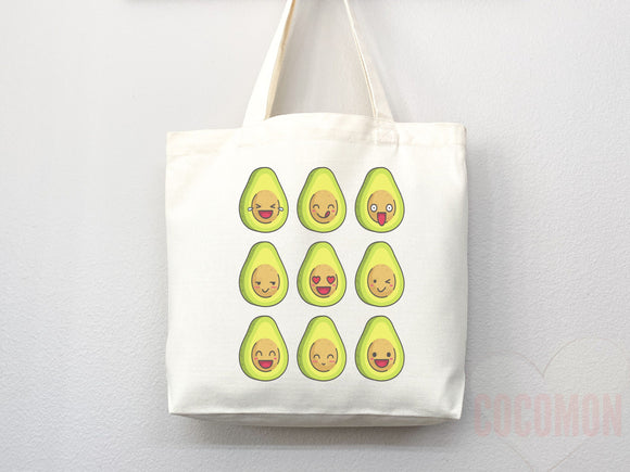 Cute Avocado Tote Bag Avocado Lover Gift Spring Tote Shopper Summer Bag Eco Friendly Bag Reusable Grocery Tote Cute Tote Farmers Market Bag
