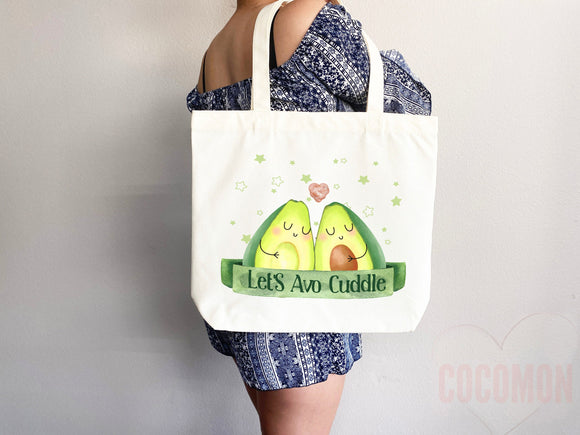Cute Avocado Tote Bag Avocado Lover Gift Spring Tote Shopper Summer Bag Eco Friendly Bag Reusable Grocery Tote Cute Tote Farmers Market Bag