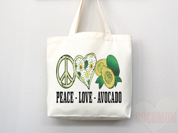 Cute Avocado Tote Bag Avocado Lover Gift Spring Tote Shopper Summer Bag Eco Friendly Bag Reusable Grocery Tote Cute Tote Farmers Market Bag