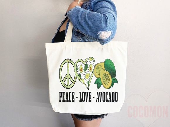 Cute Avocado Tote Bag Avocado Lover Gift Spring Tote Shopper Summer Bag Eco Friendly Bag Reusable Grocery Tote Cute Tote Farmers Market Bag