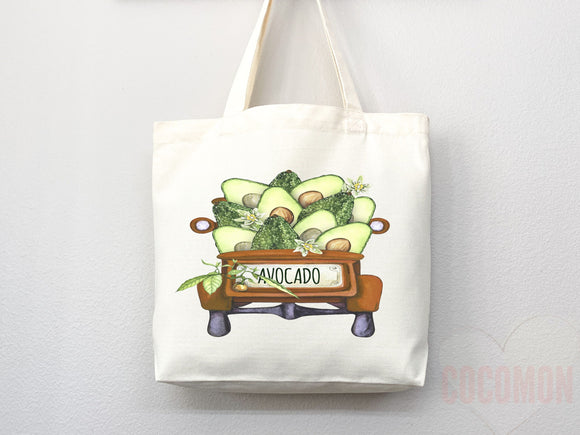 Cute Avocado Tote Bag Avocado Lover Gift Spring Tote Shopper Summer Bag Eco Friendly Bag Reusable Grocery Tote Cute Tote Farmers Market Bag