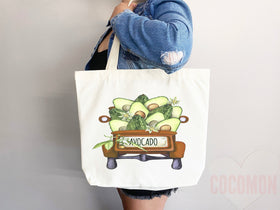 Cute Avocado Tote Bag Avocado Lover Gift Spring Tote Shopper Summer Bag Eco Friendly Bag Reusable Grocery Tote Cute Tote Farmers Market Bag