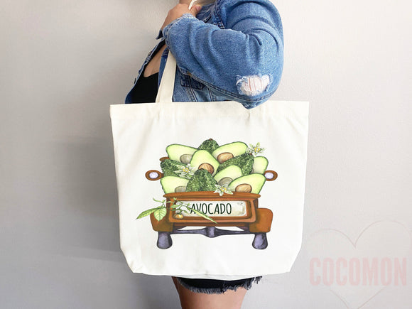 Cute Avocado Tote Bag Avocado Lover Gift Spring Tote Shopper Summer Bag Eco Friendly Bag Reusable Grocery Tote Cute Tote Farmers Market Bag