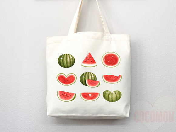 Watermelon Tote Bag Watermelon Lover Gift Spring Tote Shopper Summer Bag Eco Friendly Bag Reusable Grocery Tote Cute Tote Farmers Market Bag