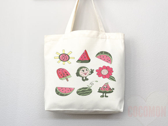 Watermelon Tote Bag Watermelon Lover Gift Spring Tote Shopper Summer Bag Eco Friendly Bag Reusable Grocery Tote Cute Tote Farmers Market Bag