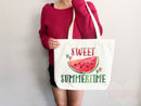 Watermelon Tote Bag Watermelon Lover Gift Spring Tote Shopper Summer Bag Eco Friendly Bag Reusable Grocery Tote Cute Tote Farmers Market Bag