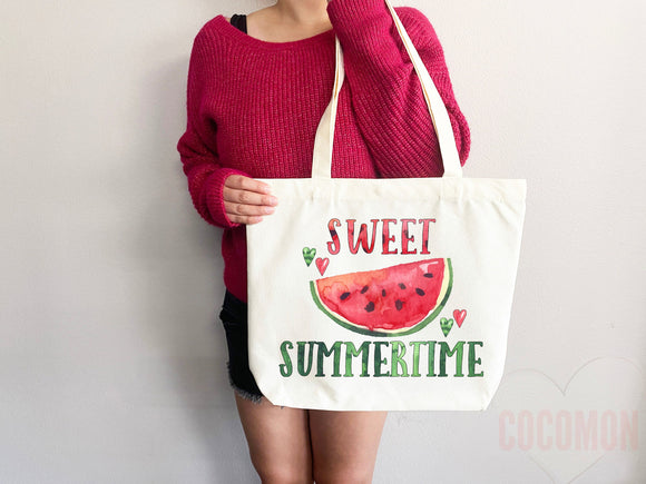 Watermelon Tote Bag Watermelon Lover Gift Spring Tote Shopper Summer Bag Eco Friendly Bag Reusable Grocery Tote Cute Tote Farmers Market Bag
