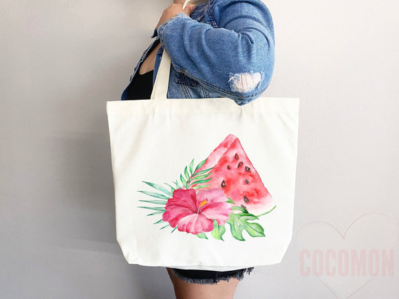 Watermelon Tote Bag Watermelon Lover Gift Spring Tote Shopper Summer Bag Eco Friendly Bag Reusable Grocery Tote Cute Tote Farmers Market Bag