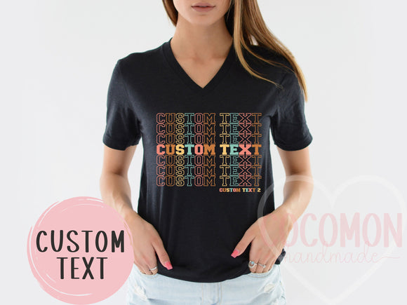 Custom V-Neck T-Shirt Personalized Gift VNeck TShirt Custom Gift for Her Women's Tee Shirt for Women Custom V-Neck Shirt Personal Custom Tee