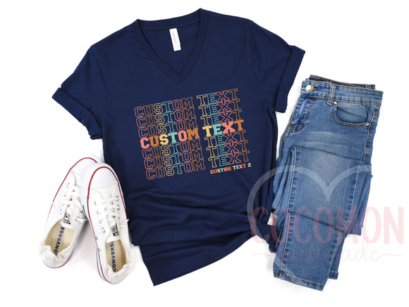 Custom V-Neck T-Shirt Personalized Gift VNeck TShirt Custom Gift for Her Women's Tee Shirt for Women Custom V-Neck Shirt Personal Custom Tee