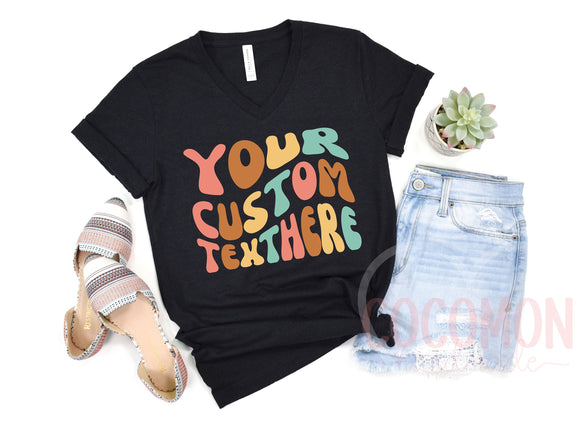 Custom V-Neck T-Shirt Personalized Gift VNeck TShirt Custom Gift for Her Women's Tee Shirt for Women Custom V-Neck Shirt Personal Custom Tee