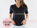 Custom Name V-Neck T-Shirt Personalized Gift VNeck TShirt Custom Gift for Her Women's Tee Shirt for Women Custom V-Neck Shirt Custom Tee