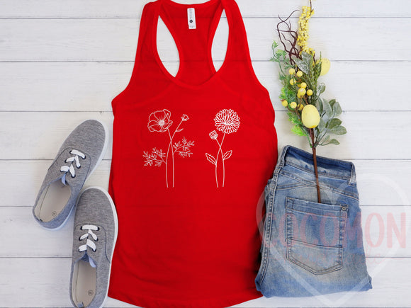 Birth Flower Custom Tank Top for Women Personalized Mom Gift for Her Custom Tanktop Shirt Customed Tank Shirt for Womens Tanktop Custom Tee