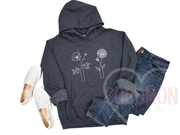 Birth Flower Custom Hoodie Sweatshirt For Her Gift Personalized Hoody Sweatshirt Gift Custom Hoodie For Mom Gift Hoodie Sweater Custom Gift