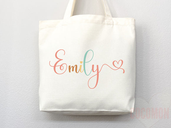 Personalized Name Bag Custom Name Tote Bag Custom Gift Bridesmaids Bag Gift Tote Shopper Women Bag Customized Name Personalized Gift For Her