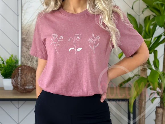 Birth Flower Custom T-Shirt Personalized Gift TShirt Custom Gift for Her Women's Tee Shirt for Women Custom Shirt Custom Tee Gift For Mom