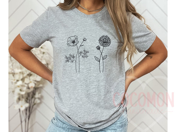 Birth Flower Custom T-Shirt Personalized Gift TShirt Custom Gift for Her Women's Tee Shirt for Women Custom Shirt Custom Tee Gift For Mom