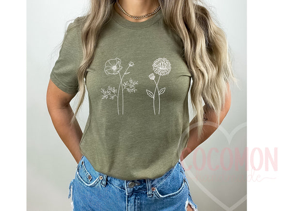 Birth Flower Custom T-Shirt Personalized Gift TShirt Custom Gift for Her Women's Tee Shirt for Women Custom Shirt Custom Tee Gift For Mom