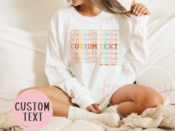 Custom Long Sleeve Shirt Personalized Long Sleeve Shirt for Womens Long-Sleeved Shirt Custom Gift For Her Long Sleeve Tshirt Custom Mom Gift