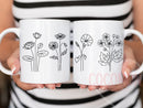 Birth Flower Custom Mug Cup Gift for Her Personalized Mug Coffee Lover Gift For Mom Custom Gift Mug Personal Customable Mug Gift Custom Cup