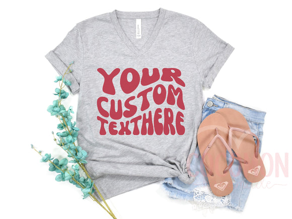 Custom V-Neck T-Shirt Personalized Gift VNeck TShirt Custom Gift for Her Women's Tee Shirt for Women Custom V-Neck Shirt Personal Custom Tee
