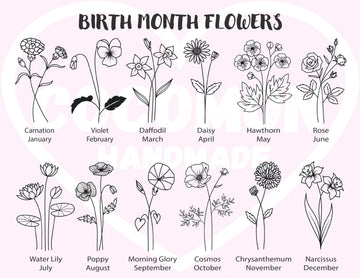Birth Flower Custom V-Neck T-Shirt Personalized Gift VNeck TShirt Custom Gift for Her Women's Tee Shirt for Women Custom V-Neck Shirt Custom