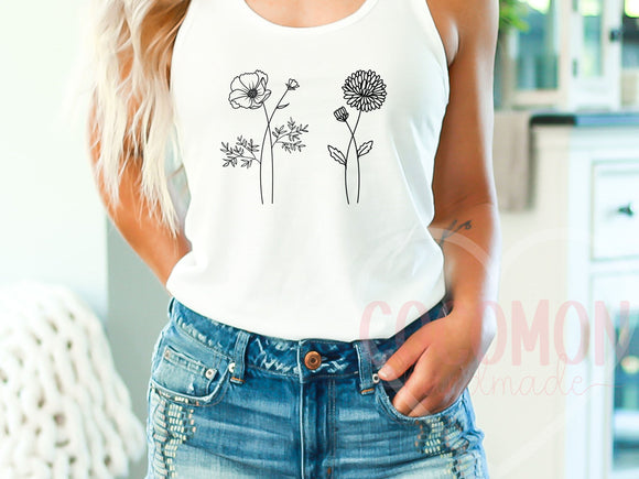 Birth Flower Custom Tank Top for Women Personalized Mom Gift for Her Custom Tanktop Shirt Customed Tank Shirt for Womens Tanktop Custom Tee