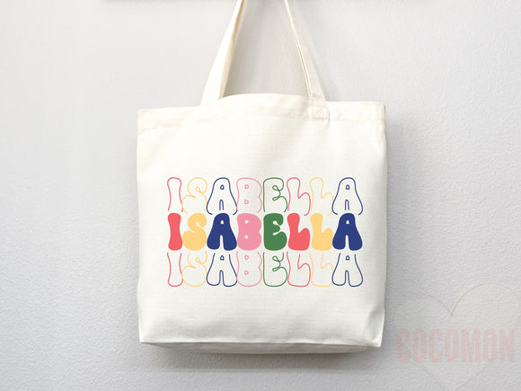 Personalized Name Tote Bag Custom Name Tote Bag Custom Tote Shopper Womens Bag Customized Name Gift For Her Kids Bag School Bag For Kids