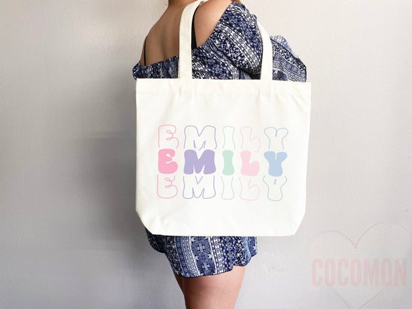 Personalized Name Tote Bag Custom Name Tote Bag Custom Tote Shopper Womens Bag Customized Name Gift For Her Kids Bag School Bag For Kids
