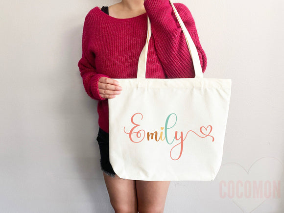 Personalized Name Bag Custom Name Tote Bag Custom Gift Bridesmaids Bag Gift Tote Shopper Women Bag Customized Name Personalized Gift For Her