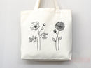 Personalized Birth Month Flower Tote Bag Gift Custom Floral Bag Custom Tote Shopper Aesthetic Bag Flower Gift for Her Custom Gift for Mom