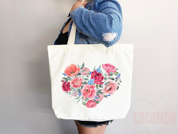 Rose Tote Bag, flower tote bag, tote bag canvas, eco friendly bag, aesthetic tote, reusable bag, floral tote bag,plant lover, flower bag