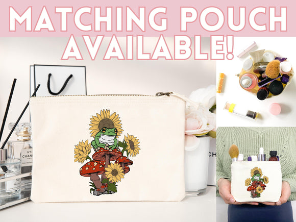 Mushroom Tote bag, Frog Lover, cottagecore bag,canvas tote bag,aesthetic tote,mushroom gift,cute tote bag,nature lover gift, frog lover gift