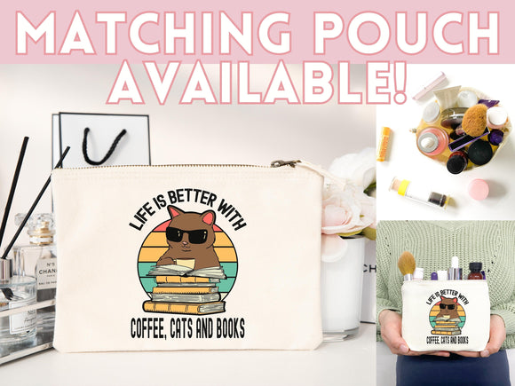 Cat Mom Tote Coffee Lover Tote Bag Book Lover Gift For Cat Mom Animal Lover Tote Shopper Cat Lover Bag New Cat Mom Gift for Her Women's Tote