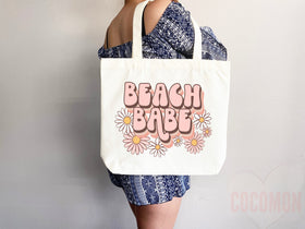 Beach Tote Bag Beach Bag Gift Bridesmaid Beach Summer Spring Tote Shopper Bag Eco Friendly Bag Reusable Grocery Tote Cute Tote School Bag