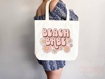 Beach Tote Bag Beach Bag Gift Bridesmaid Beach Summer Spring Tote Shopper Bag Eco Friendly Bag Reusable Grocery Tote Cute Tote School Bag