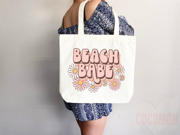 Beach Tote Bag Beach Bag Gift Bridesmaid Beach Summer Spring Tote Shopper Bag Eco Friendly Bag Reusable Grocery Tote Cute Tote School Bag