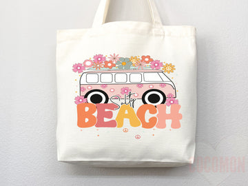 Beach Tote Bag Beach Bag Gift Bridesmaid Beach Summer Spring Tote Shopper Bag Eco Friendly Bag Reusable Grocery Tote Cute Tote School Bag